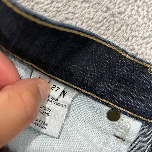 Hudson Jeans Womens 27 Blue Skinny Cuffed Ankle Low Rise Y2K Distressed USA Made - Picture 4 of 13